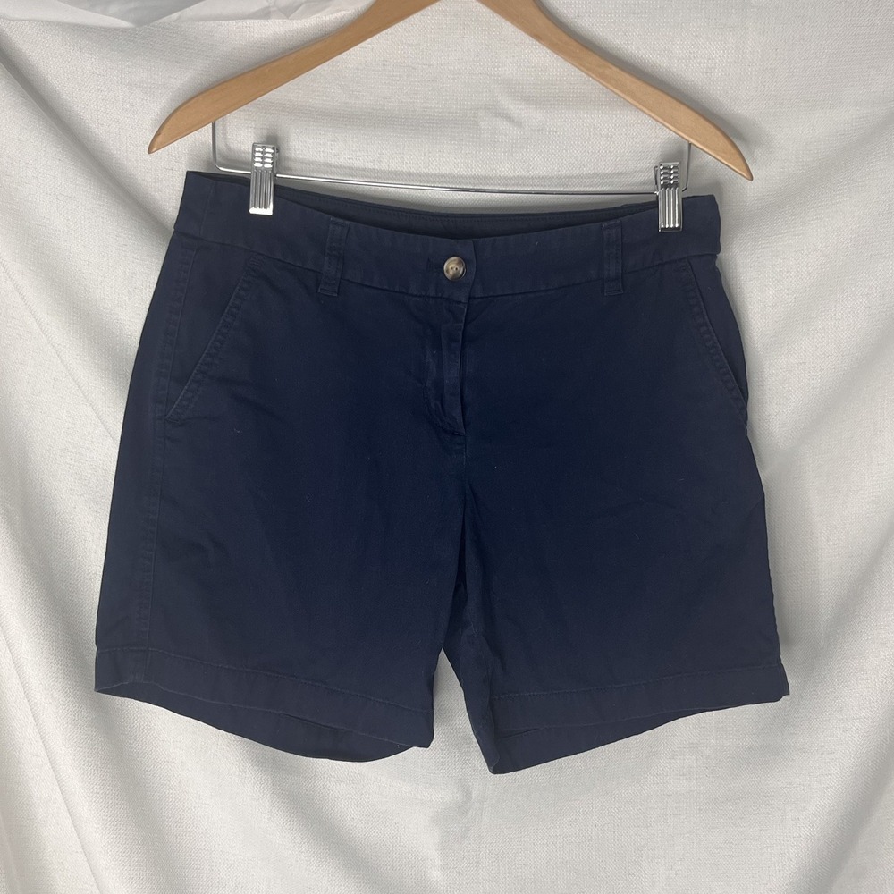 J Crew Shorts Womens 4 Navy Chino Mid Rise Cotton Casual Summer Preppy NEW